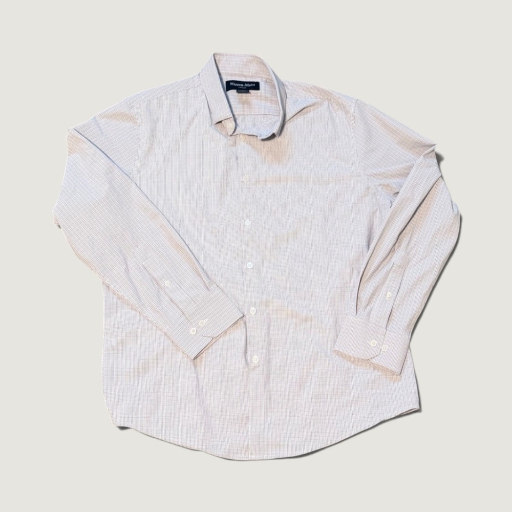 Mizzen+Main Leeward Men's Large Trim Fit Performance Dress Shirt Check